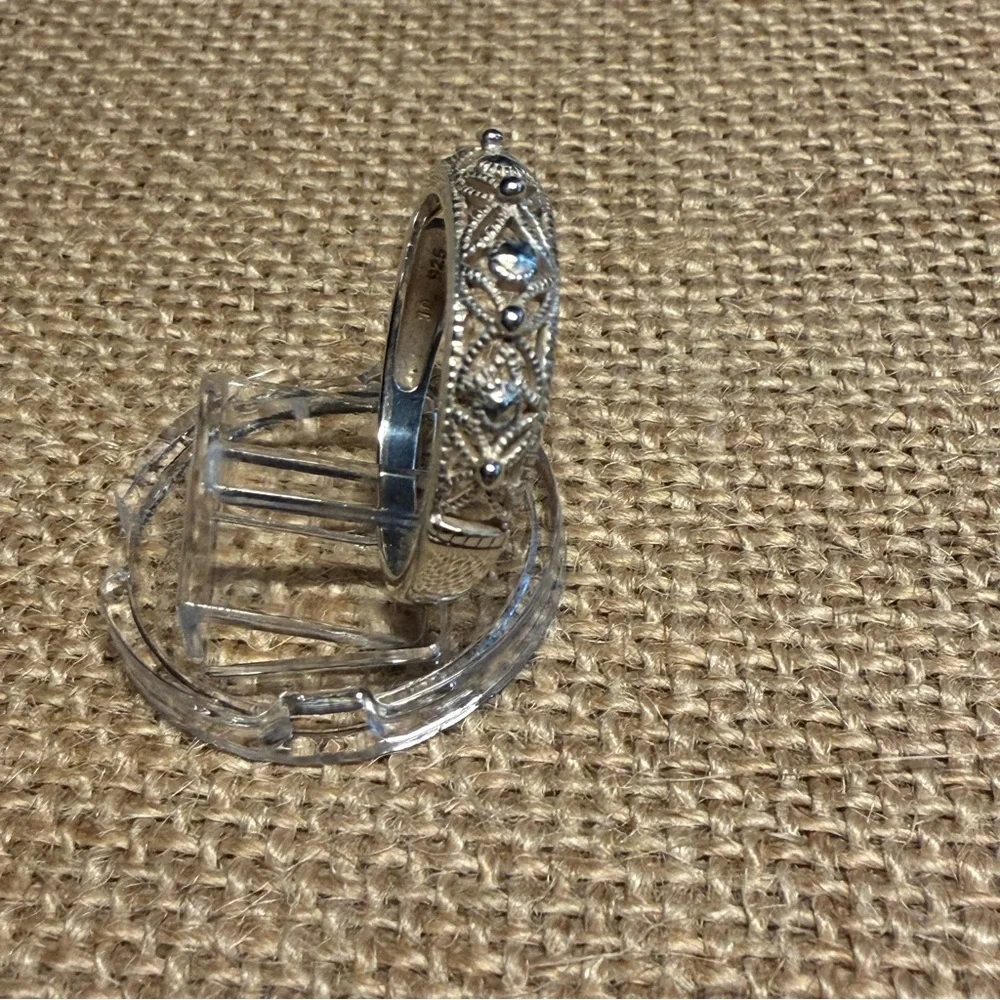 Sterling Silver Filigree Ring Size 10.5